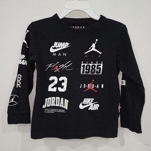 Jordan Kids Black Graphic Long Sleeve Shirt